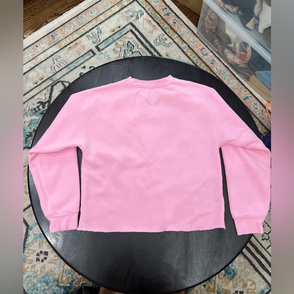 👚👱‍♀️Brunette the Label👱‍♀️👚Pink BLONDE Crop Sweatshirt Size M/L - Picture 2 of 5